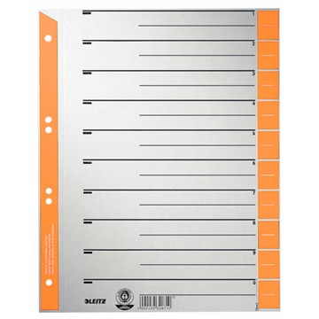 Leitz 16520045 - Trennblatt, farbig bedruckt, A4 Überbreite, Grau/Orange