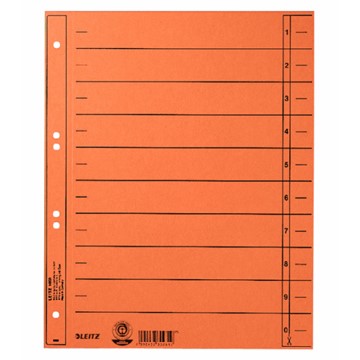 Leitz 16580045 - Trennblatt, durchgefärbt, A4 Überbreite, Orange