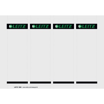 Leitz 16800085 - PC Rückenschilder für Qualitäts-Ordner 180° Plastik, kurz, breit, Grau