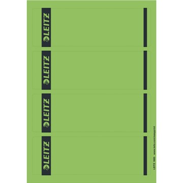Leitz 16852055 - PC Rückenschilder für Qualitäts-Ordner 180° (Standard und Hartpappe), kurz, breit, Grün