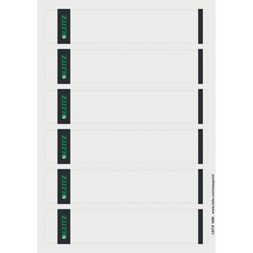 Leitz 16860085 - PC Rückenschilder für Qualitäts-Ordner 180°, kurz, schmal, Grau