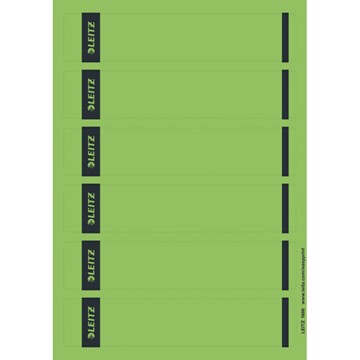 Leitz 16862055 - PC Rückenschilder für Qualitäts-Ordner 180°, kurz, schmal, Grün