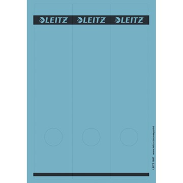 Leitz 16870035 - PC Rückenschilder für Qualitäts-Ordner 180° (Standard und Hartpappe), lang, breit, Blau