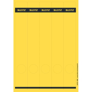 Leitz 16880015 - PC Rückenschilder für Qualitäts-Ordner 180°, lang, schmal, Gelb
