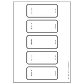 Leitz 16920085 - PC Rückenschilder für Qualitäts-Ordner 180° 1005, 1106, 1116, 1047, 1108, kurz, breit, Grau