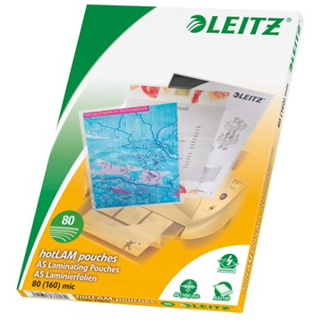 Leitz 33817 - Heißlaminierfolien A5, 80 mic, Farblos