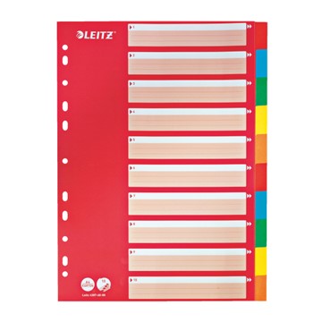Leitz 43876000 - Register Blanko, Karton, Mehrfarbig, 10 Blatt