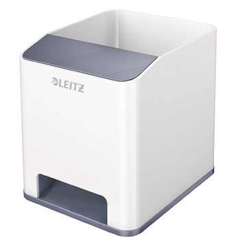 Leitz 53631001 - WOW Sound Stifteköcher Duo Colour, Weiß