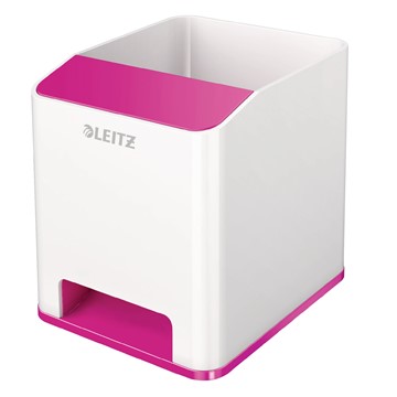 Leitz 53631023 - WOW Sound Stifteköcher Duo Colour, Pink Metallic