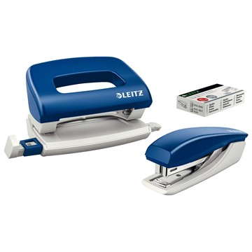 Leitz 55076035 - New NeXXt Locher- und Heftgerät-Set, Blau