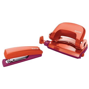 Leitz 55996024 - Urban Chic Set Mini-Heftgerät und -locher, Rot