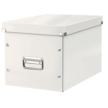 Leitz 61080001 - Click & Store Aufbewahrungs- und Transportbox Cube Groß, Weiß