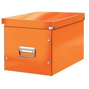 Leitz 61080044 - Click & Store Aufbewahrungs- und Transportbox Cube Groß, Orange