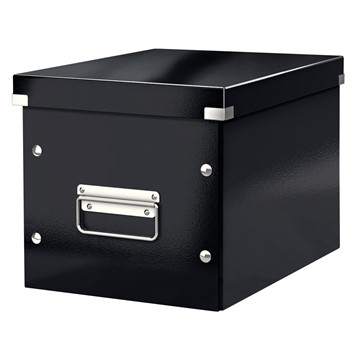 Leitz 61090095 - Click & Store Aufbewahrungs- und Transportbox Cube Mittel, Schwarz