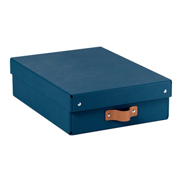 Leitz 61480068 - Puro Aufbewahrungsbox mit Deckel, mittelgroß, flach, 8L, 2er-Pack, Dunkelblau