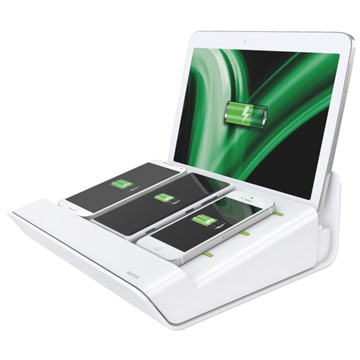 Leitz 62890001 - Complete Multi-Ladestation XL für 1 Tablet und 3 Smartphones, Weiß