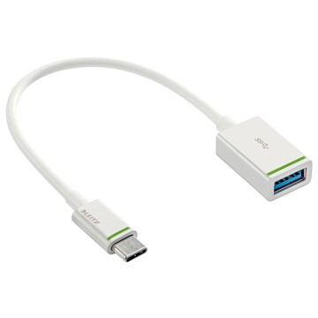 Leitz 63370001 - Complete USB-C auf USB-A(F) 3.1 Daten-Ladeadapter, 0,15 m, weiß