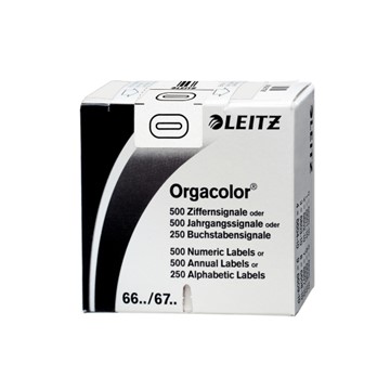 Leitz 66001000 - Orgacolor® Ziffernsignale auf Rolle, Aufdruck "0", Weiß