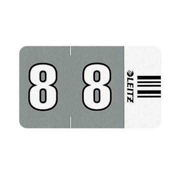Leitz 66080000 - Orgacolor® Ziffernsignale auf Streifen, Aufdruck "8", Grau