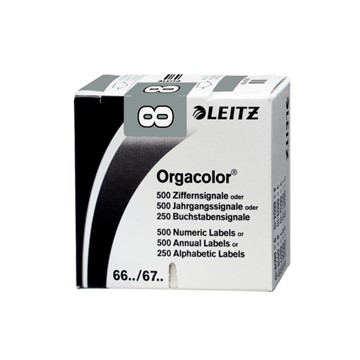 Leitz 66081000 - Orgacolor® Ziffernsignale auf Rolle, Aufdruck "8", Grau