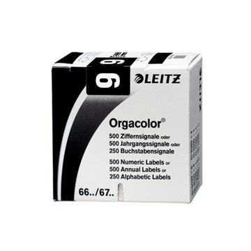 Leitz 66091000 - Orgacolor® Ziffernsignale auf Rolle, Aufdruck "9", Schwarz