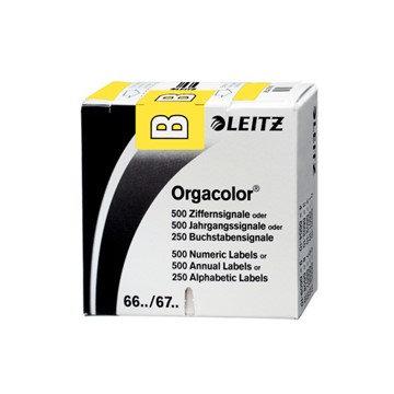 Leitz 66111000 - Orgacolor® Buchstabensignale auf Rolle, Aufdruck: B, Gelb