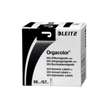 Leitz 66191000 - Orgacolor® Buchstabensignale auf Rolle, Aufdruck: J, Schwarz