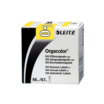 Leitz 66241000 - Orgacolor® Buchstabensignale auf Rolle, Aufdruck: O, Gelb