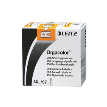 Leitz 66271000 - Orgacolor® Buchstabensignale auf Rolle, Aufdruck: R, Orange