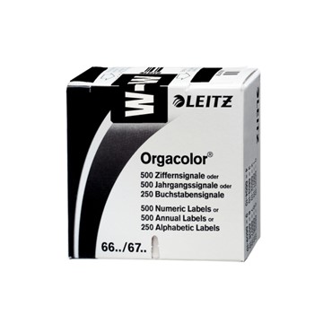 Leitz 66321000 - Orgacolor® Buchstabensignale auf Rolle, Aufdruck: W, Schwarz