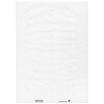 Leitz 66430001 - PC-beschriftbare Blanko-Schildchen, Weiß