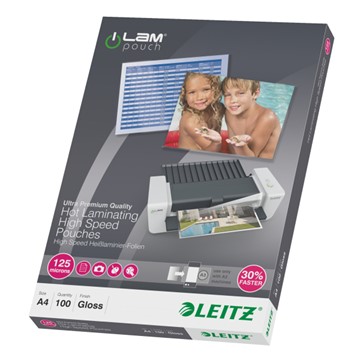 Leitz 74300002 - iLAM Heißlaminierfolien Speed, A4, 125 mic, Farblos