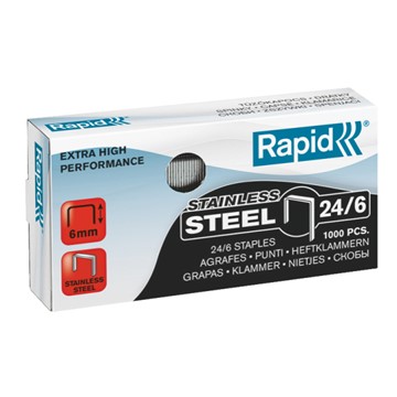 Rapid 24858100 - SuperStrong Heftklammern 24/6, Schenkellänge 6 mm, 1000 Stück