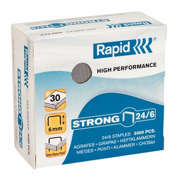 Rapid 24859900 - Strong Heftklammern 24/6, Schenkellänge 6 mm, 5000 Stück