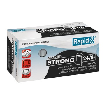 Rapid 24860100 - SuperStrong Heftklammern 24/8+, Schenkellänge 8,5 mm, 5000 Stück