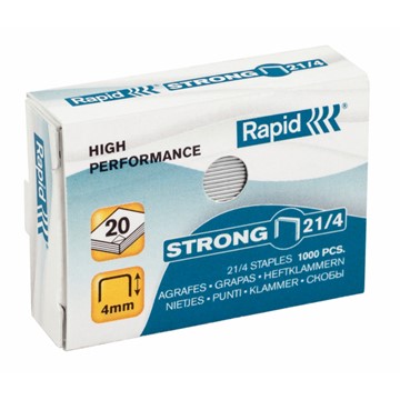Rapid 24863400 - Strong Heftklammern 21/4, Schenkellänge 4 mm, 1000 Stück