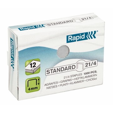 Rapid 24867600 - Standard Heftklammern 21/4, Schenkellänge 4 mm, 1000 Stück