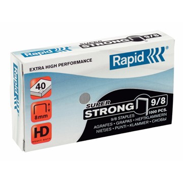 Rapid 24871000 - SuperStrong Heftklammern 9/8, Schenkellänge 8 mm, 5000 Stück