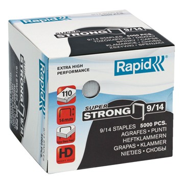 Rapid 24871500 - SuperStrong Heftklammern 9/14, Schenkellänge 14 mm, 5000 Stück