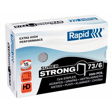 Rapid 24890200 - SuperStrong Heftklammern 73/6, Schenkellänge 6 mm, 5000 Stück