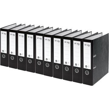 VON 10532095 - Leitz Ordner A4, Marmoriert, Rückenbreite 80 mm, 10er Pack, Schwarz