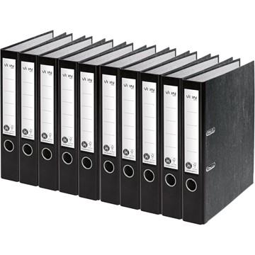 VON 10542095 - Leitz Ordner A4, Marmoriert, Rückenbreite 50 mm, 10er-Pack, Schwarz