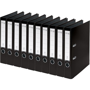 VON 10562095 - Leitz Ordner A4, Rückenbreite 50 mm, Karton mit PP/Papier, Schwarz, 10er-Pack