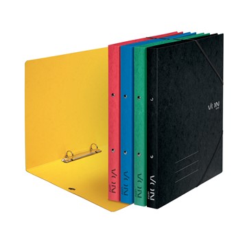 VON 30121099 - Leitz Ringbuch A4 mit 2 Ringen und elastischen Eckbändern, Karton, mehrfarbig, 5 Stück