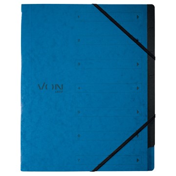 VON 30140035 - Leitz Ordnungsmappe A4 mit 6 Fächern, Karton, blau