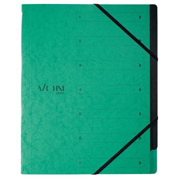 VON 30140055 - Leitz Ordnungsmappe A4 mit 6 Fächern, Karton, grün