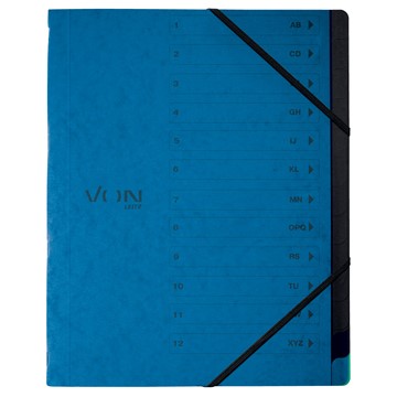 VON 30150035 - Leitz Ordnungsmappe A4 mit 12 Fächern, Karton, blau
