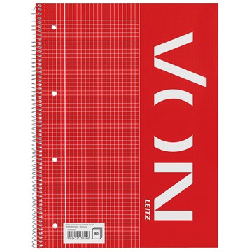 VON 45740001 - Leitz Collegeblock A4 kariert, 80 Blatt, rot
