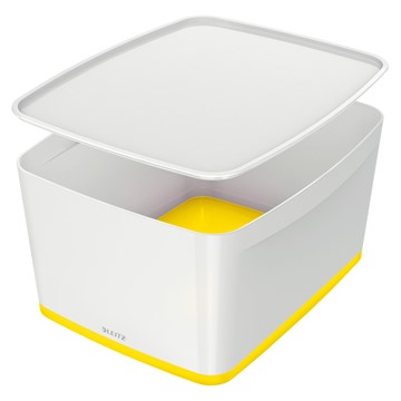 Leitz 52161016 - MyBox® Aufbewahrungsbox Mittel mit Deckel, Gelb