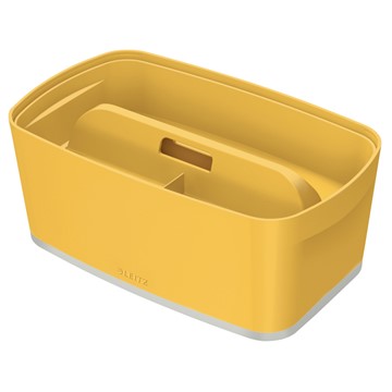 Leitz 52670019 - MyBox Cosy Klein, Aufbewahrungsbox mit Organiser, Warmes Gelb